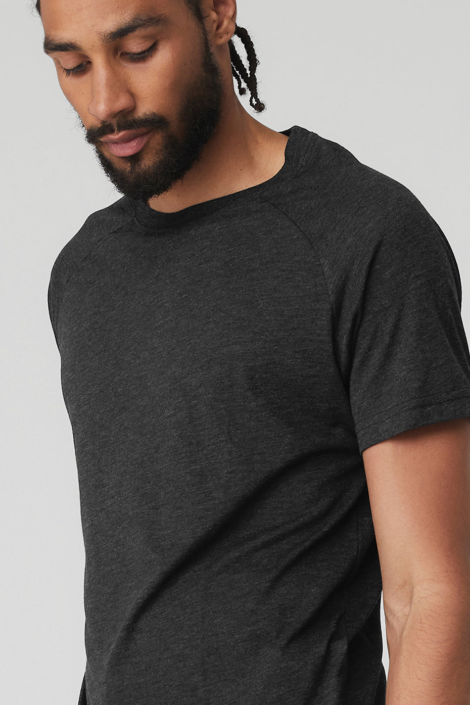 Black Men's Alo Yoga The Triumph Crew Neck Tee Short Sleeve | SMV-870432