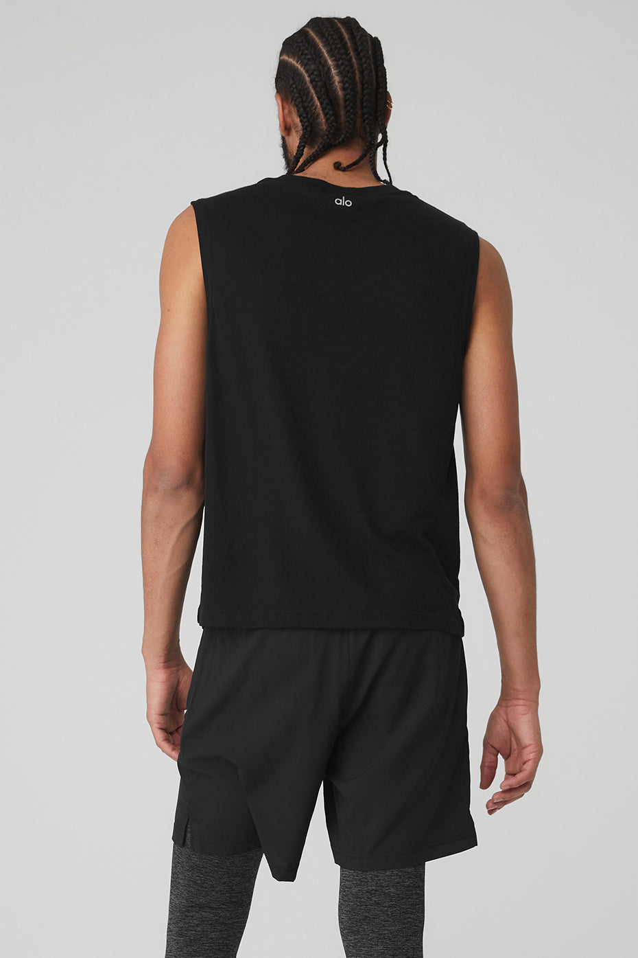 Black Men's Alo Yoga The Triumph Muscle Tanks | NDT-251749