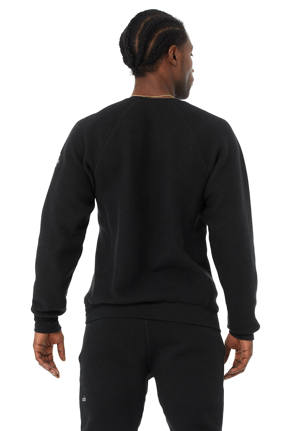 Black Men's Alo Yoga Triumph Crew Neck Sweatshirts | ZWG-523480