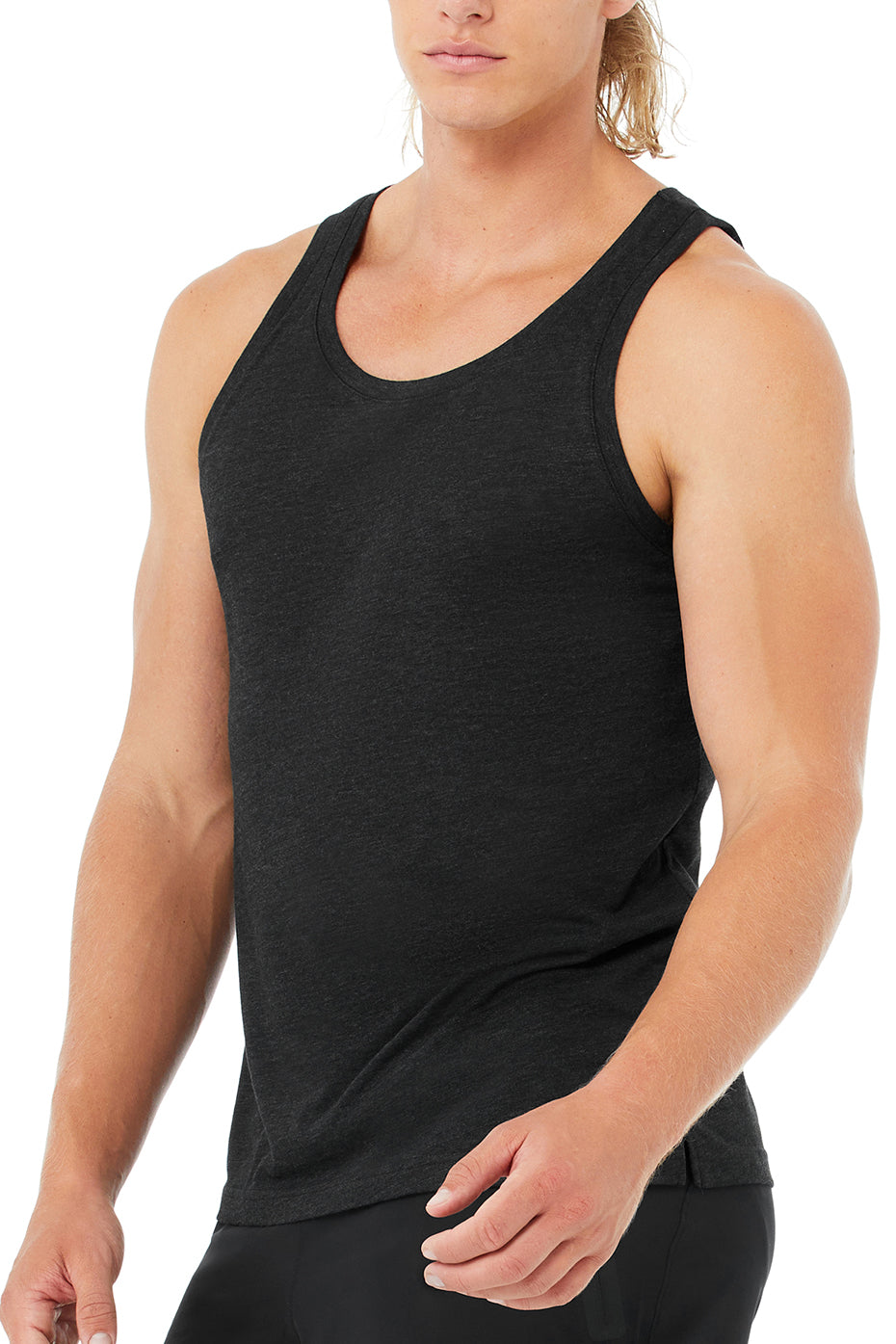 Black Men's Alo Yoga Triumph Tanks | IGO-273801