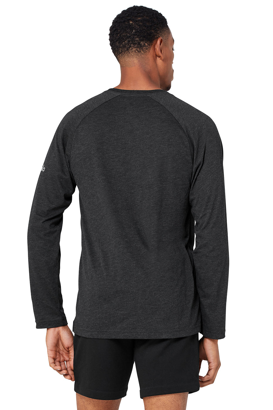 Black Men's Alo Yoga Triumph Tee Long Sleeve | HBY-796312