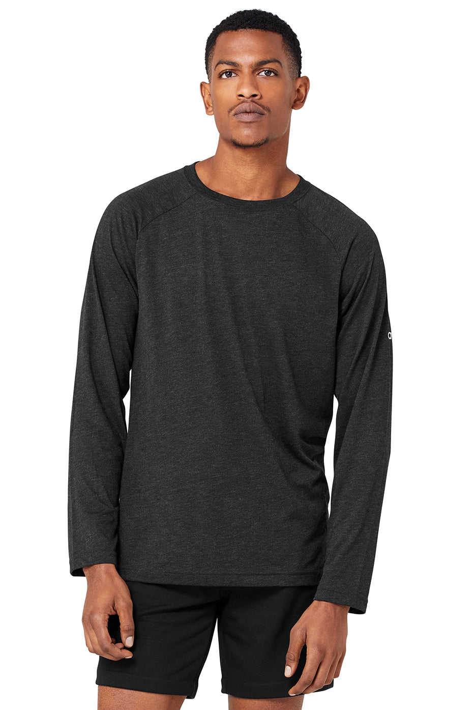 Black Men\'s Alo Yoga Triumph Tee Long Sleeve | HBY-796312