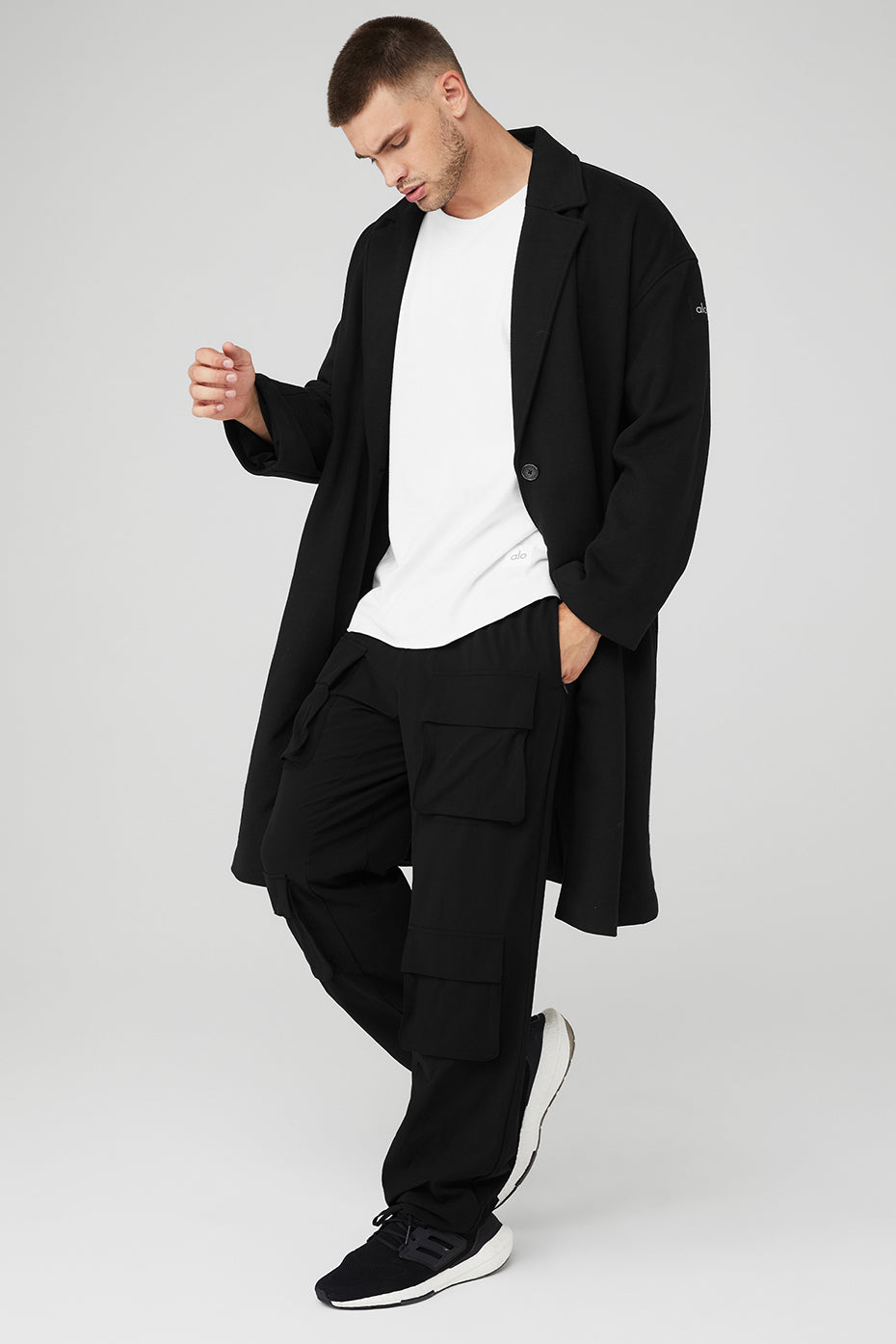 Black Men's Alo Yoga VIP Blazer Trench Coats | EIV-573091