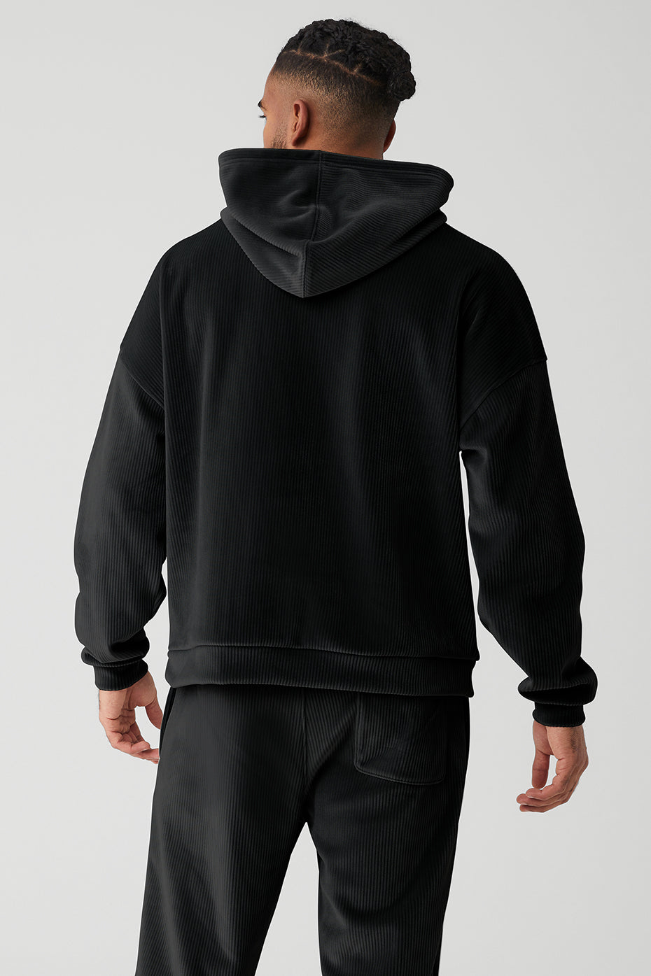 Black Men's Alo Yoga Velour Baller Hoodie | PIZ-036821