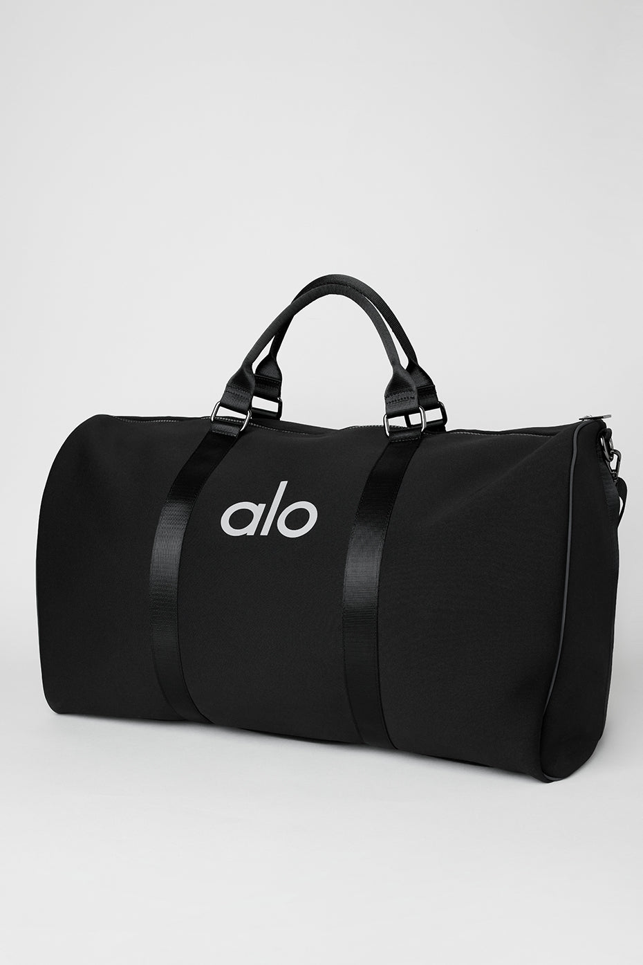 Black / Silver Unisex Alo Yoga Large Traverse Duffle Bags | CXS-293518