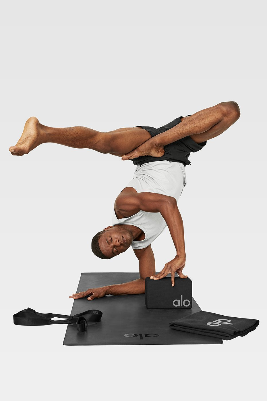 Black / Silver Unisex Alo Yoga Uplifting Yoga Block Equipment | DIT-023475