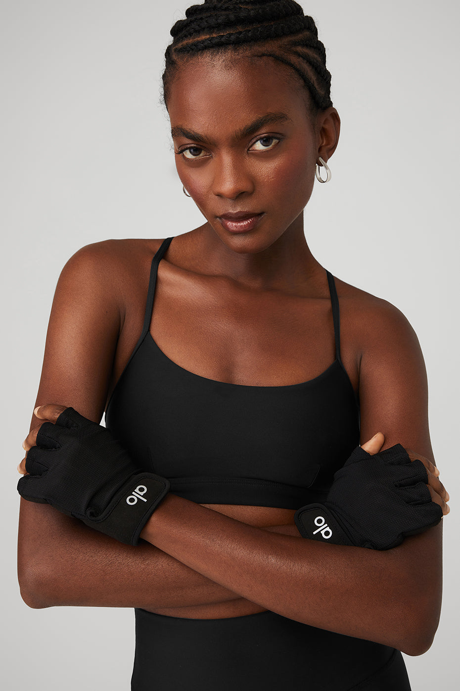 Black Unisex Alo Yoga Power Moves Workout Gloves Equipment | WAM-614025