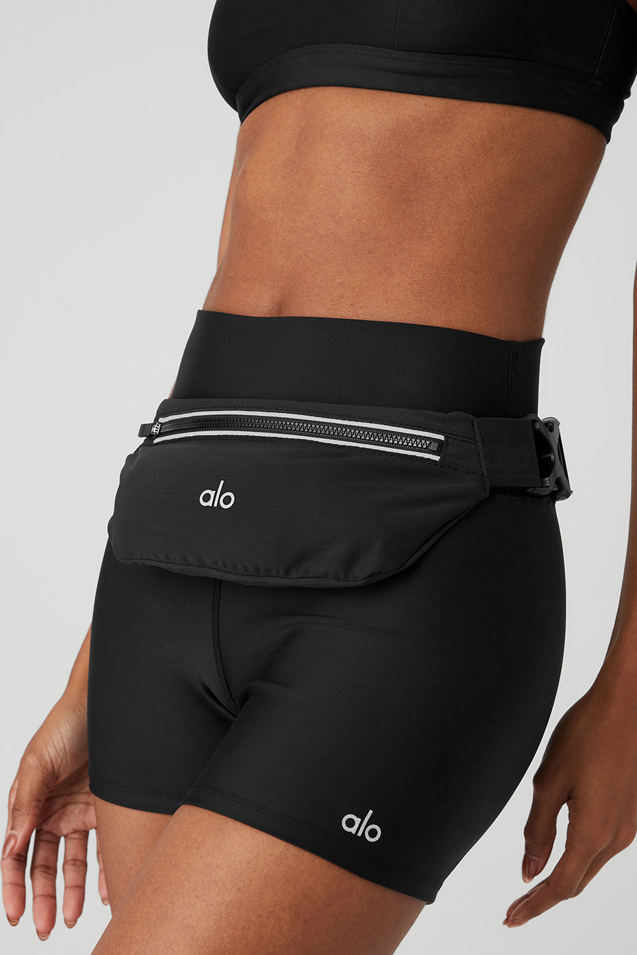 Black Unisex Alo Yoga Stride Running Belt Bags | MNV-546871