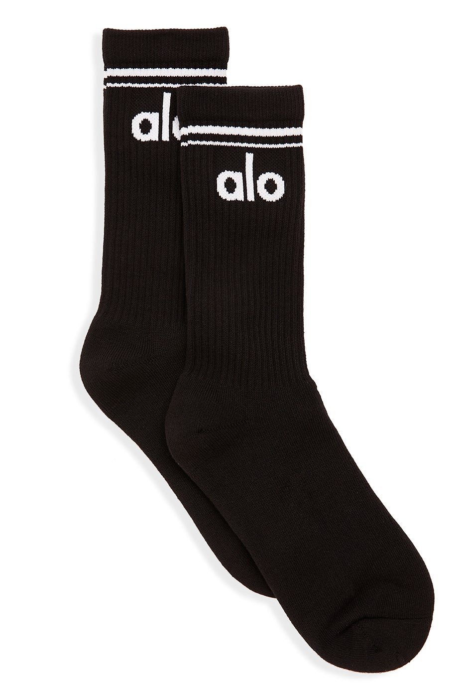 Black / White Unisex Alo Yoga Throwback Socks | QNX-109625