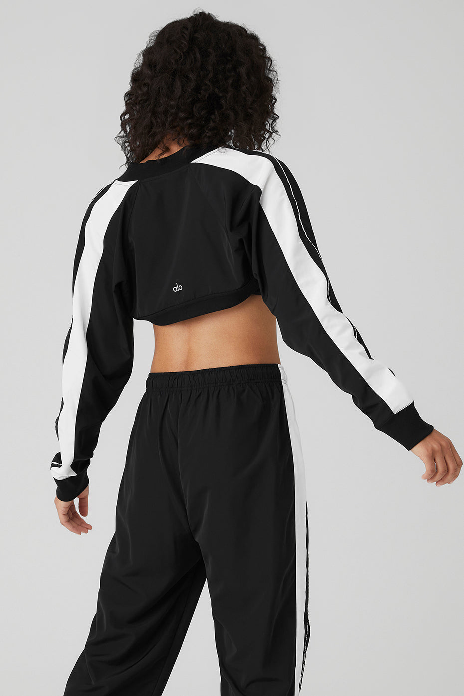 Black / White Women's Alo Yoga Racetrack Shrug Jackets | CBE-926704