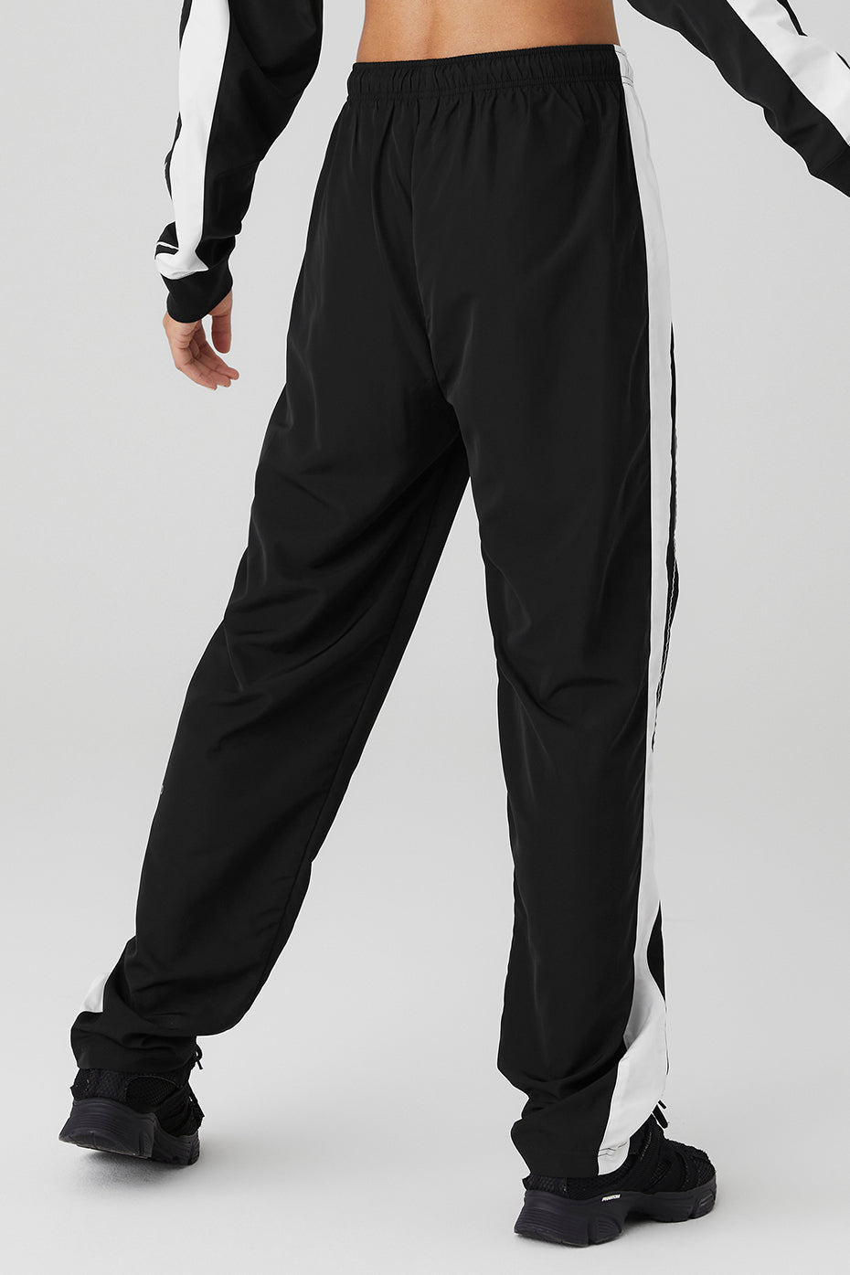 Black / White Women's Alo Yoga Racetrack Pants | CYA-281465