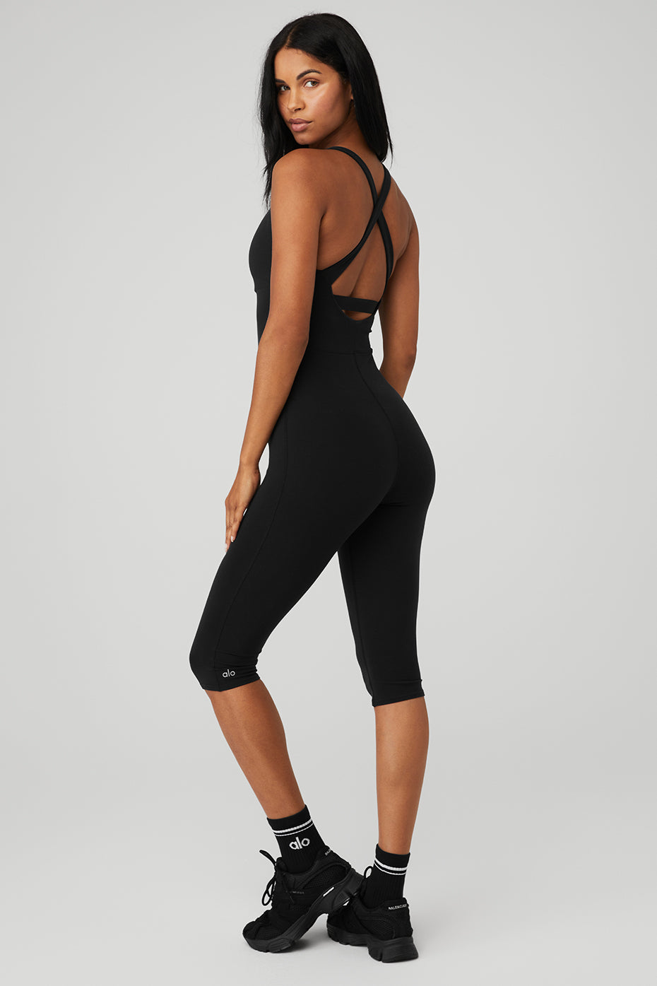 Black Women's Alo Yoga Airbrush Physique Jumpsuit | LPS-246308