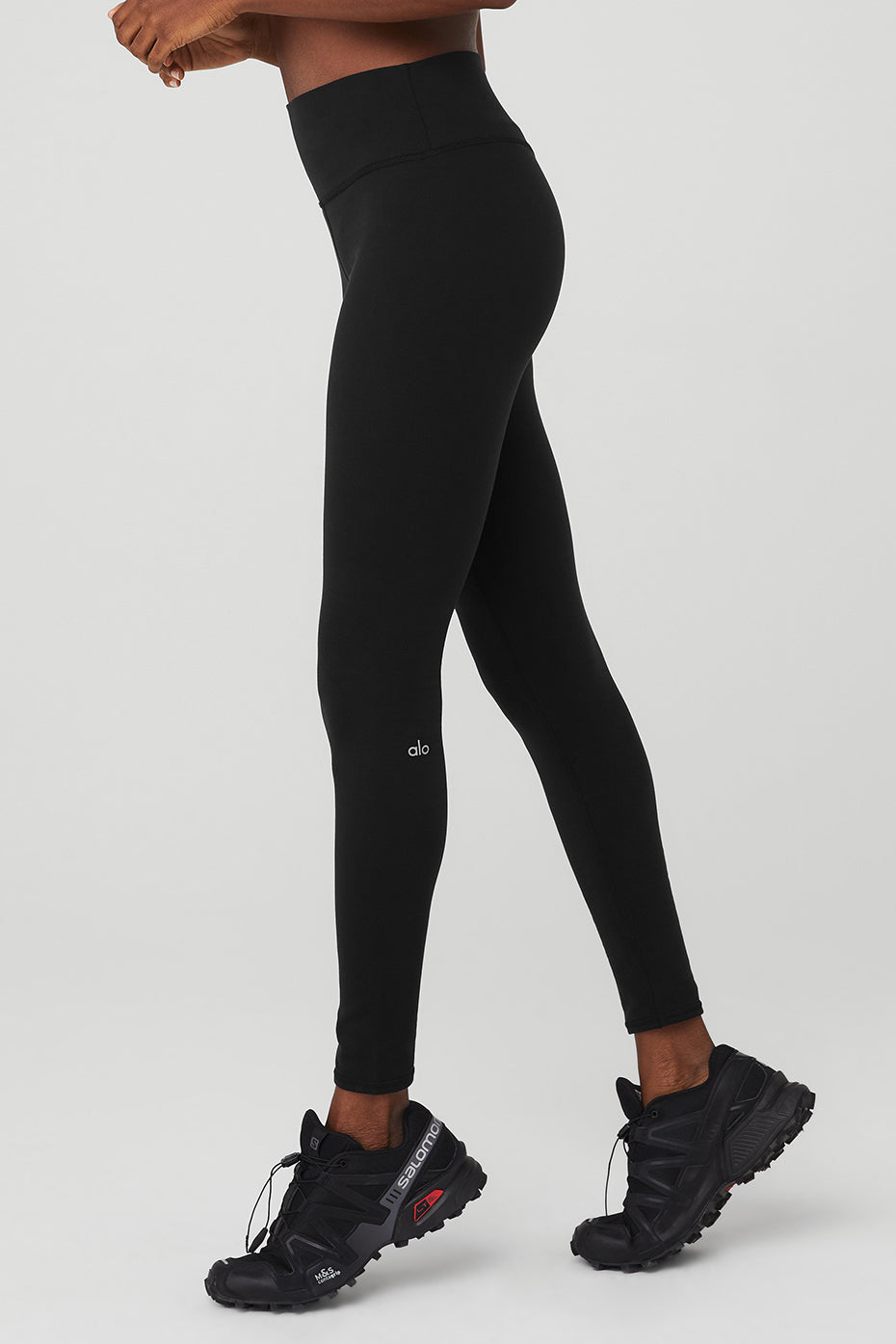 Black Women's Alo Yoga Airbrush Winter Warm High-Waist Nocturne Leggings | IXB-438295