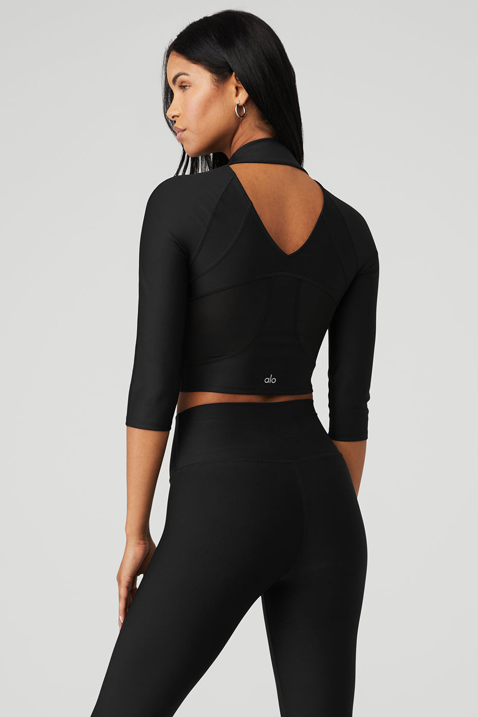 Black Women's Alo Yoga Airlift Archer Fitted Long Sleeve | KYC-962347