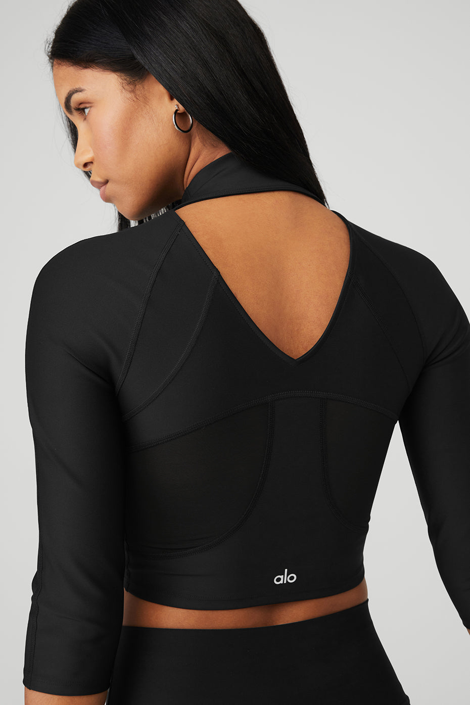 Black Women's Alo Yoga Airlift Archer Fitted Long Sleeve | KYC-962347