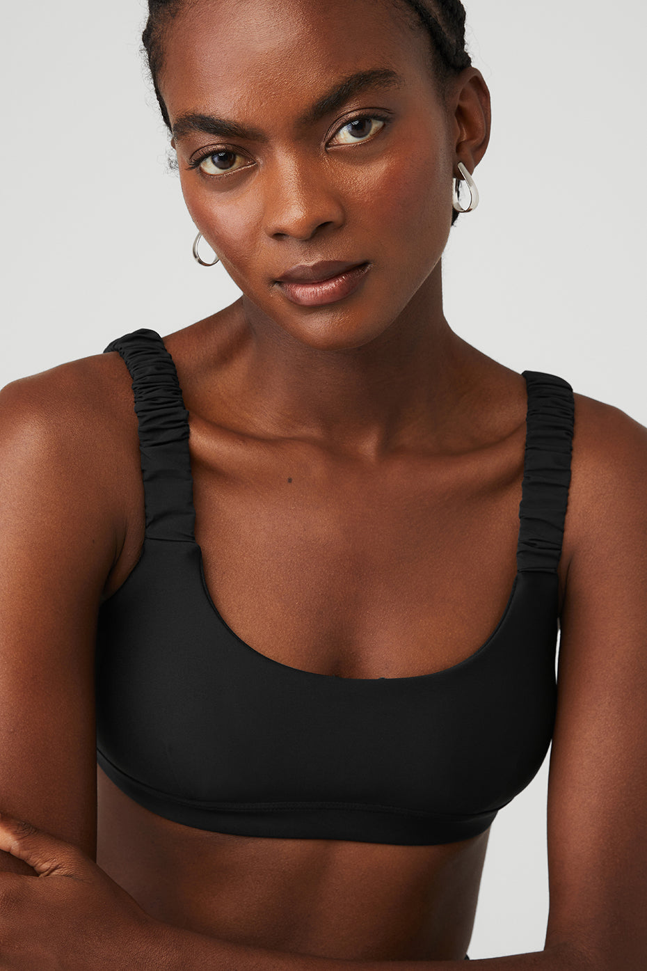 Black Women's Alo Yoga Airlift Charmer Bras | JSX-219706