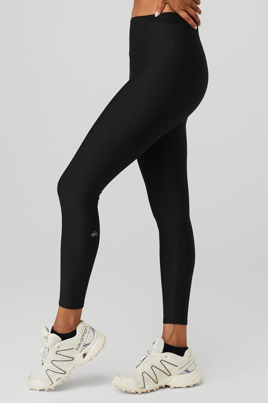 Black Women's Alo Yoga Airlift High-Waist 7/8 Corset Leggings | KQW-923561