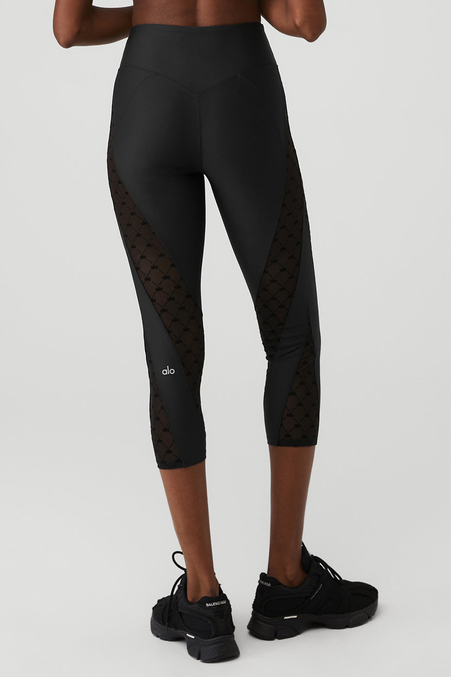 Black Women's Alo Yoga Airlift Mesh High-Waist Celesteri Leggings | CWM-340968