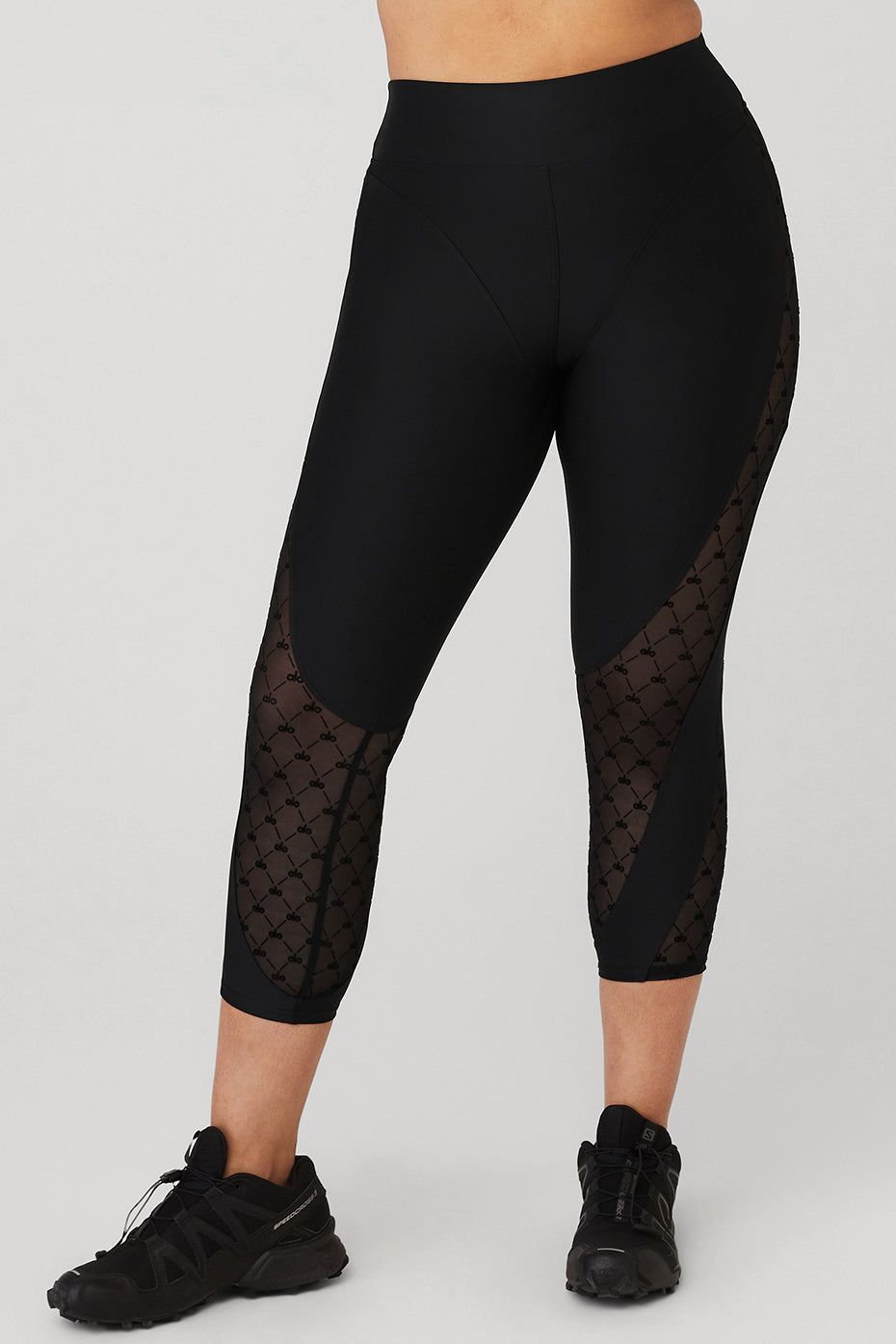 Black Women's Alo Yoga Airlift Mesh High-Waist Celesteri Leggings | CWM-340968