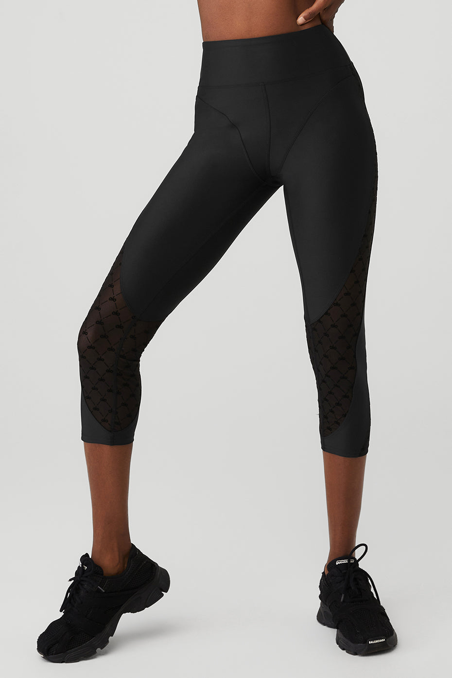 Black Women\'s Alo Yoga Airlift Mesh High-Waist Celesteri Leggings | CWM-340968