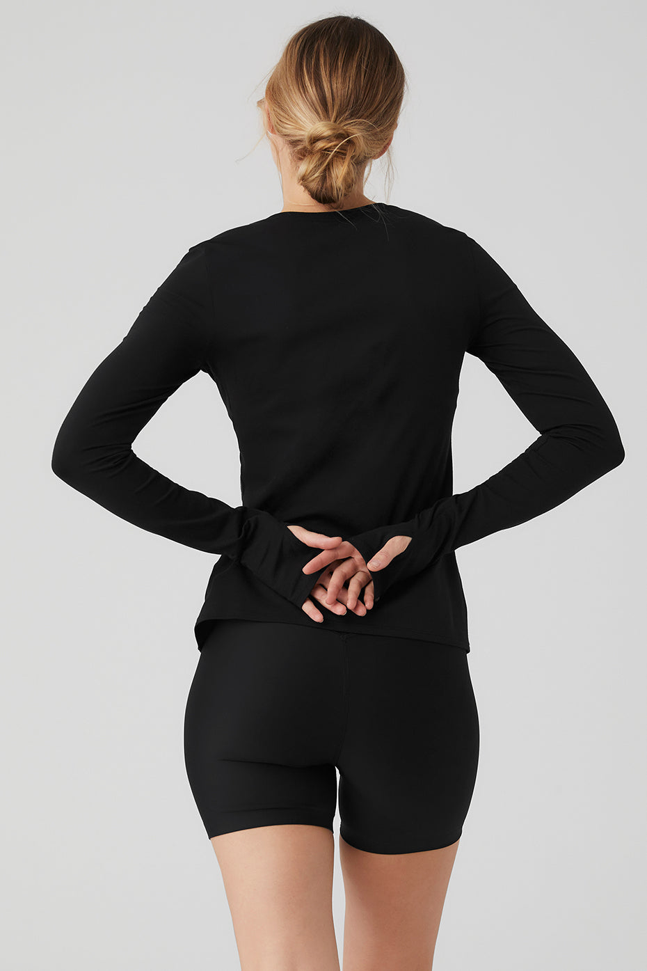 Black Women's Alo Yoga Alosoft Finesse Long Sleeve | SYZ-258631