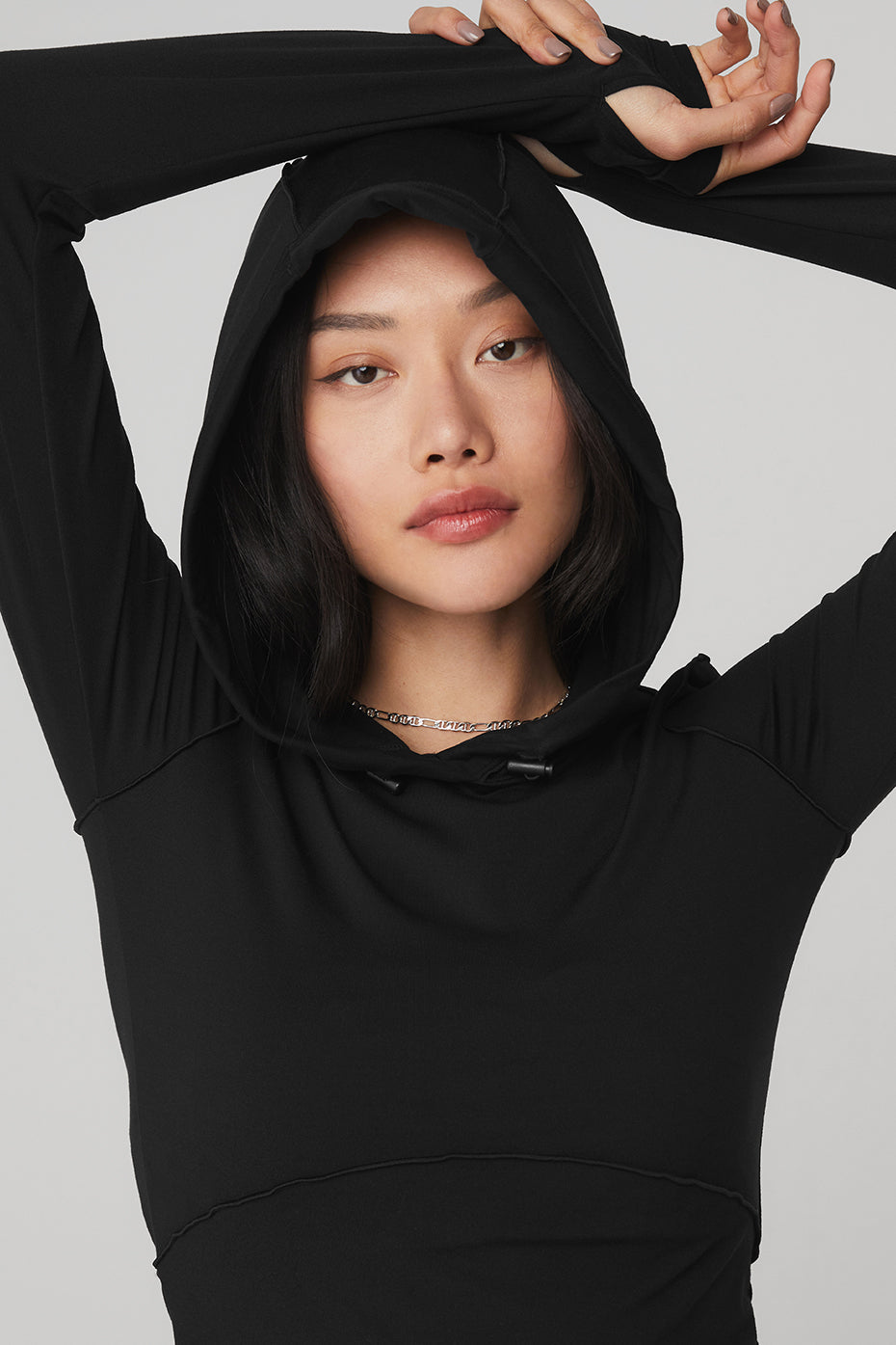 Black Women's Alo Yoga Alosoft Hooded Runner Long Sleeve | ANJ-156230