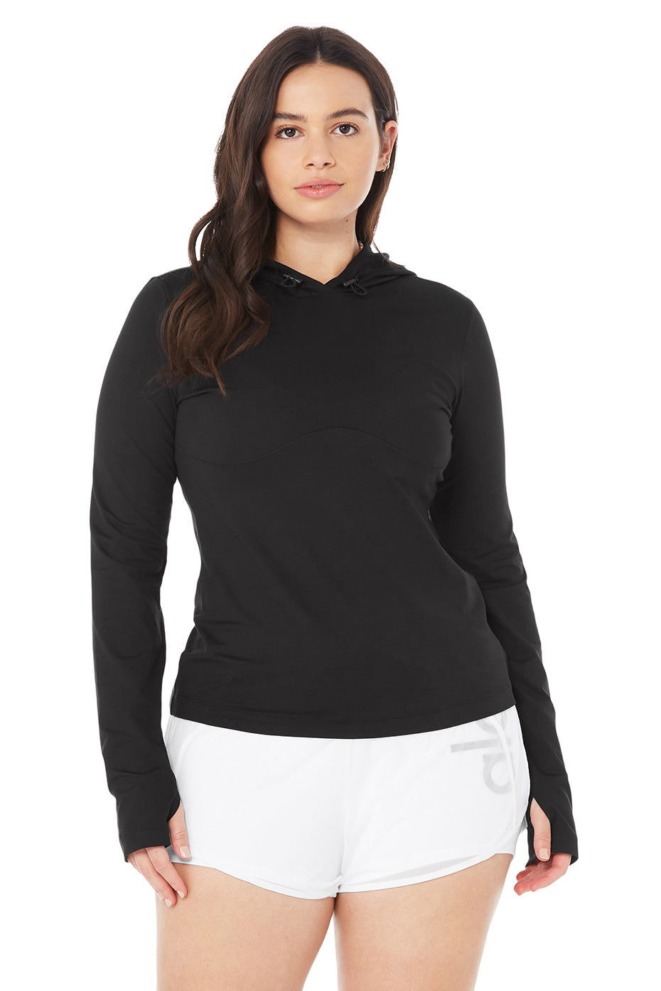 Black Women's Alo Yoga Alosoft Hooded Runner Long Sleeve | ANJ-156230