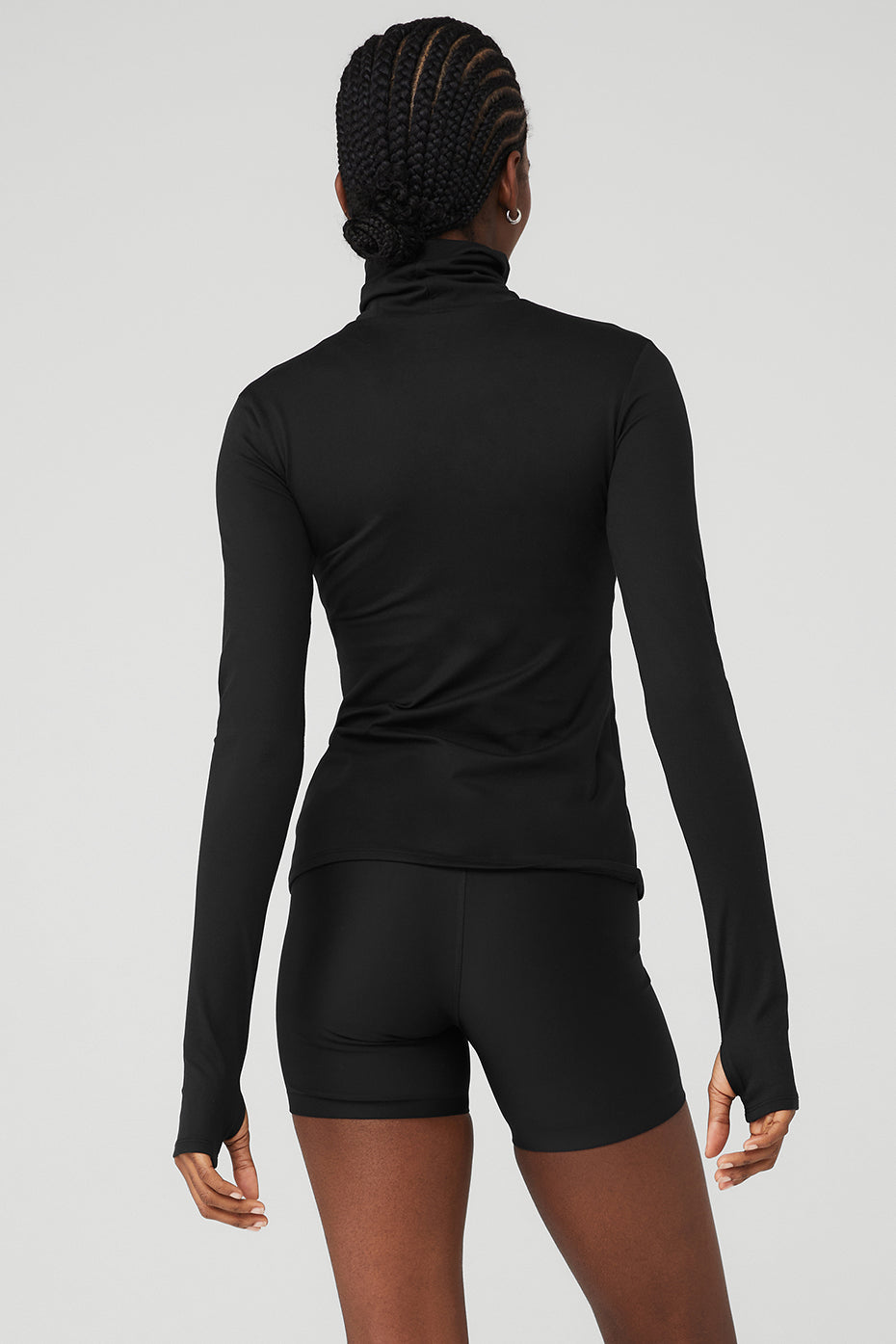 Black Women's Alo Yoga Alosoft Refine Turtleneck Long Sleeve | LEW-495306