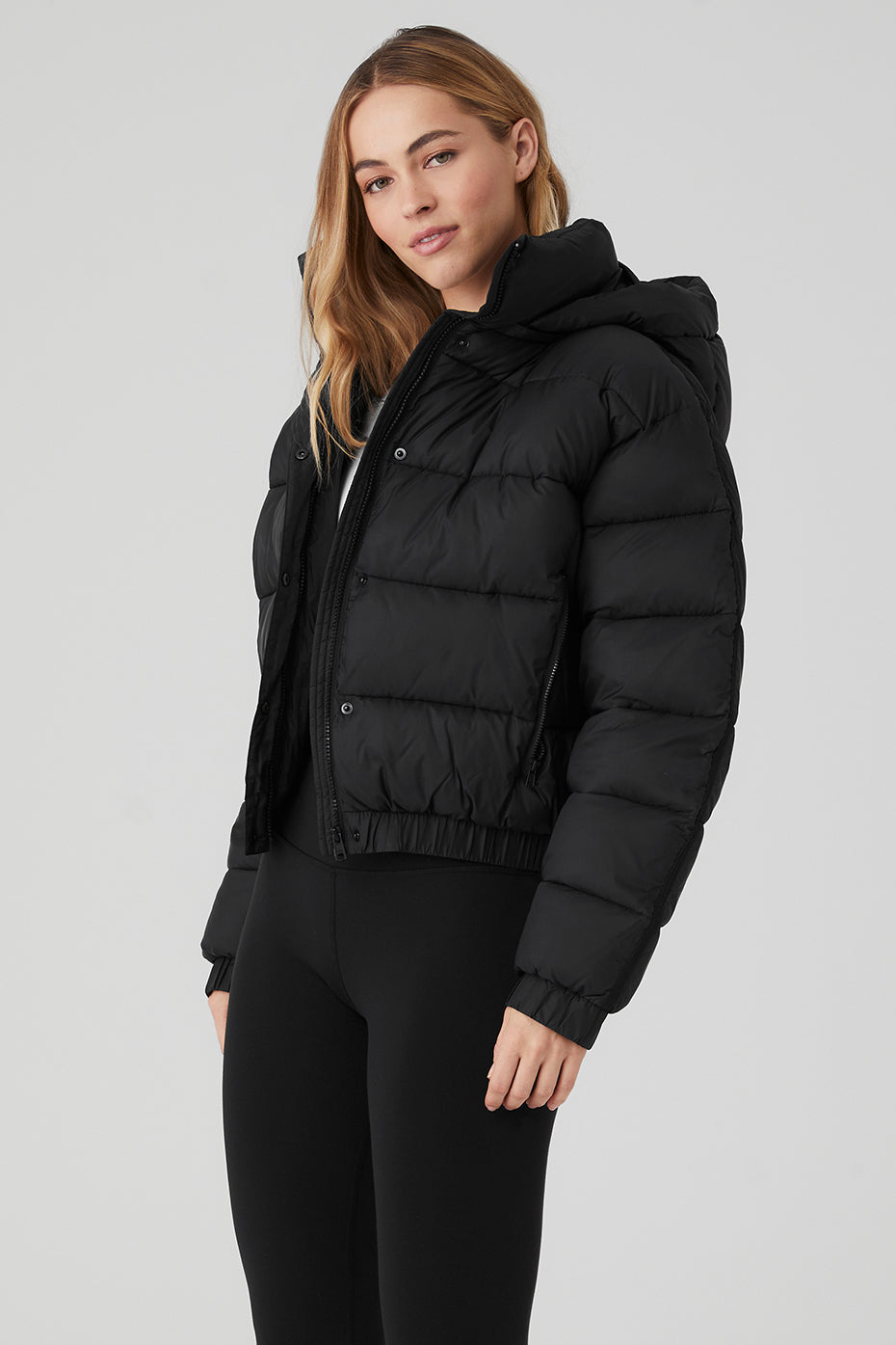 Black Women's Alo Yoga Aspen Love Puffer Jackets | XWC-621340