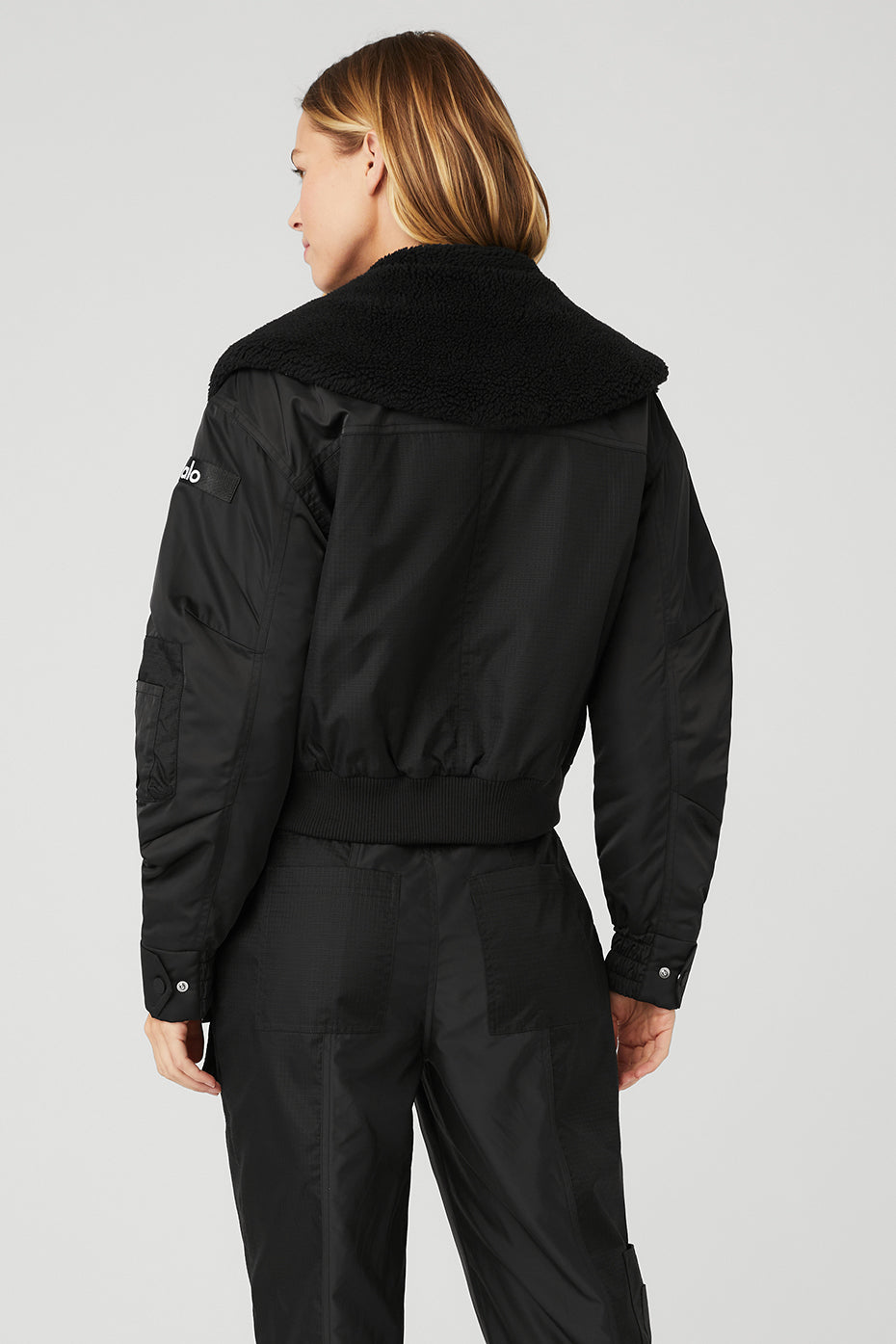 Black Women's Alo Yoga Blaze Bomber Jackets | PCQ-876254