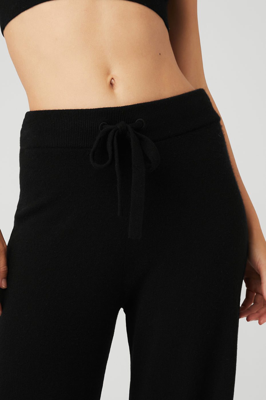 Black Women's Alo Yoga Cashmere High-Waist Jet Set Wide Leg Sweatpants | BGW-816324