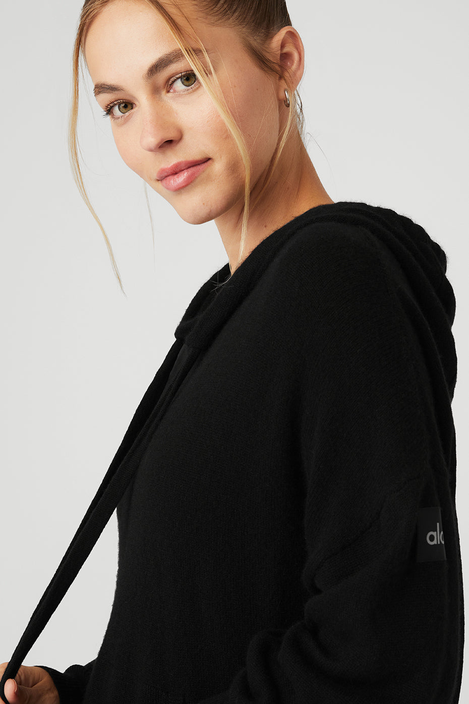 Black Women's Alo Yoga Cashmere Jet Set Hoodie | ACK-293784