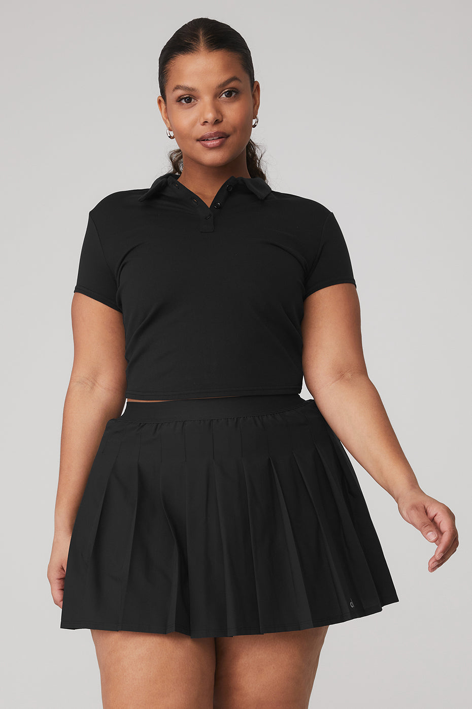 Black Women's Alo Yoga Choice Polo Short Sleeve | AVR-103789