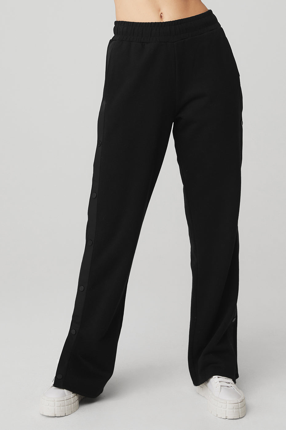 Black Women's Alo Yoga Courtside Tearaway Snap Pants | AHE-814096