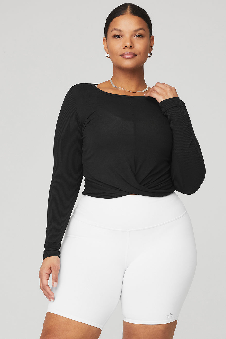 Black Women's Alo Yoga Cover Long Sleeve | UJN-925380