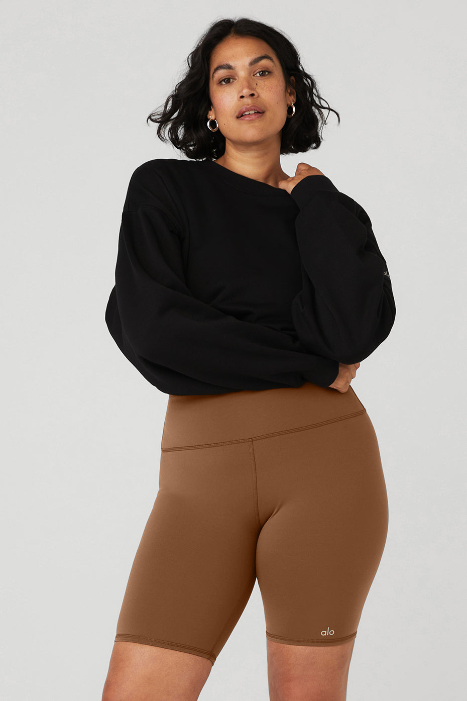 Black Women's Alo Yoga Devotion Crew Neck Pullover Long Sleeve | XZN-528314