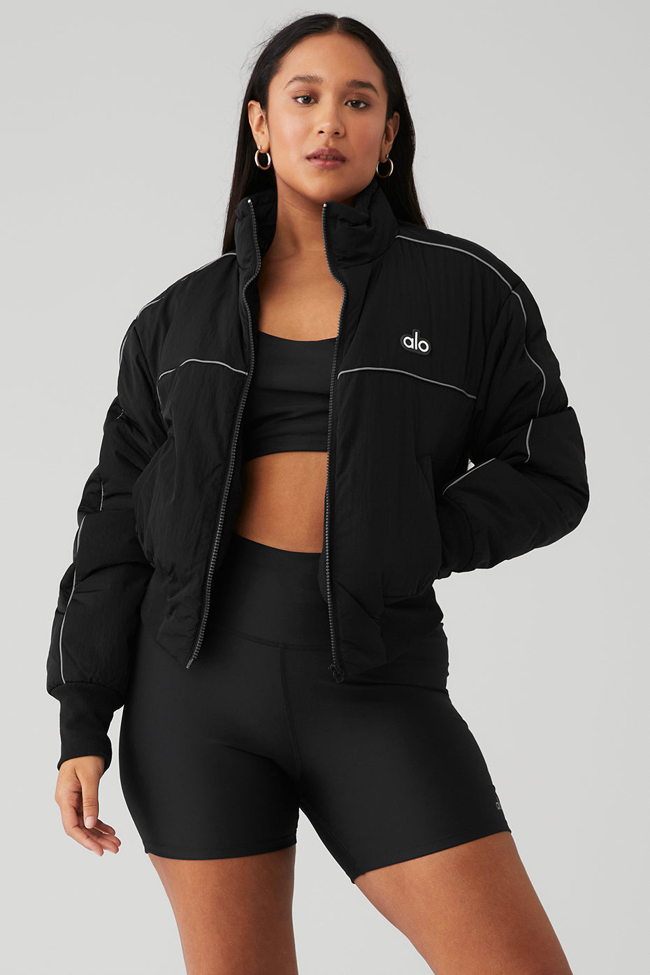 Black Women's Alo Yoga Drop Jackets | ARE-901583