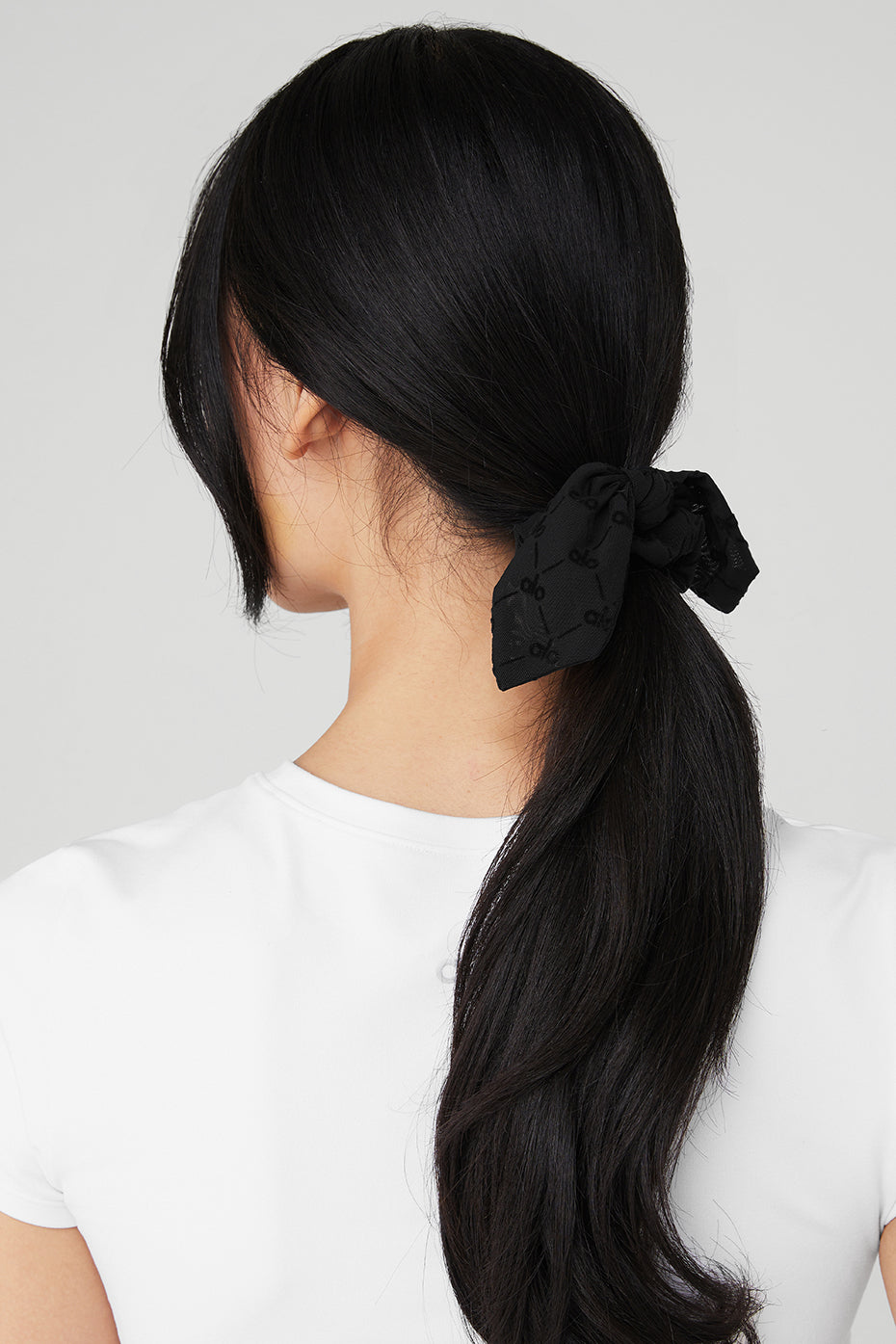 Black Women's Alo Yoga Flocked Rhythm Scrunchie Hair Accessories | DZF-043672