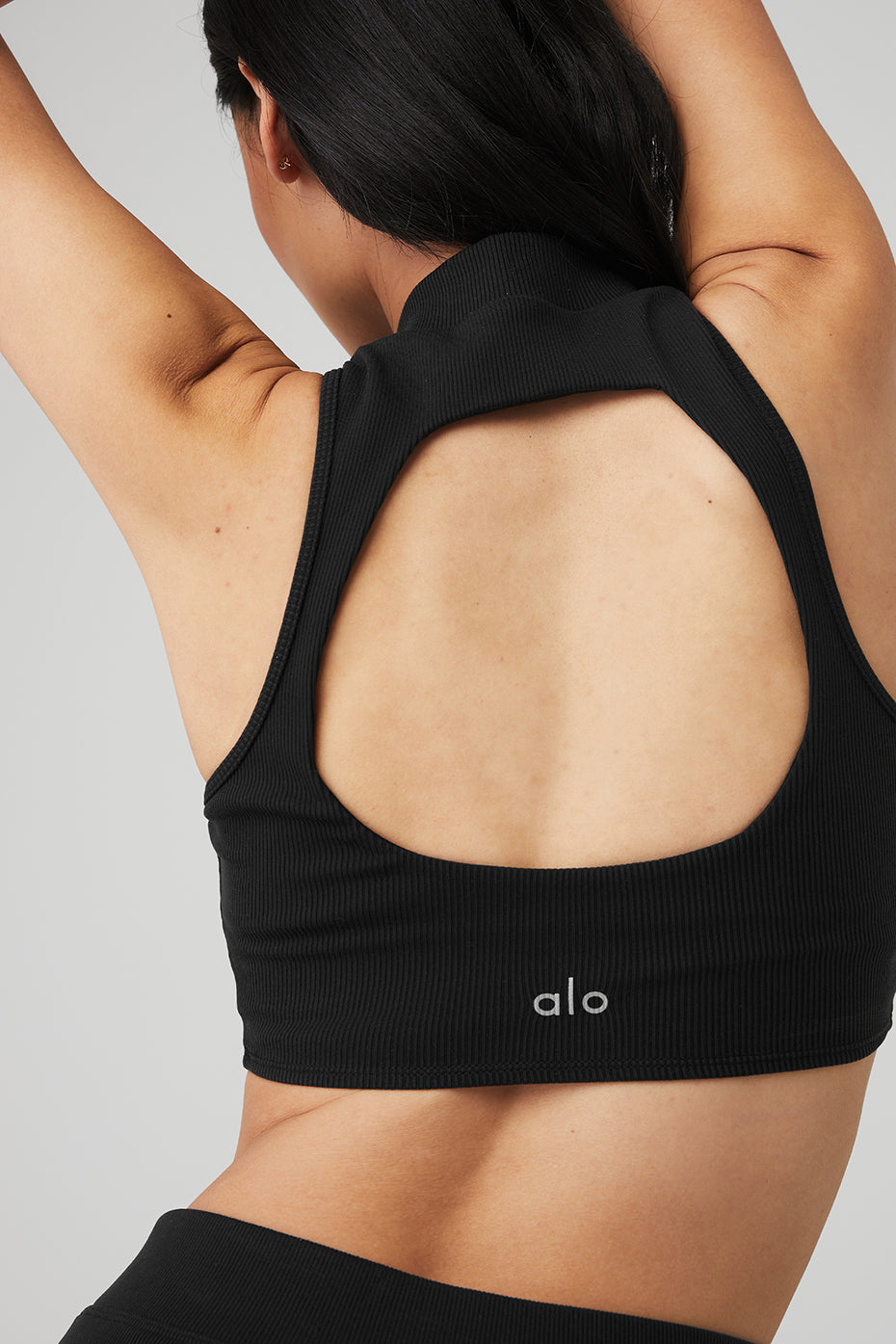 Black Women's Alo Yoga Goddess Rib Cropped Dynamite Tanks | ZXS-459021