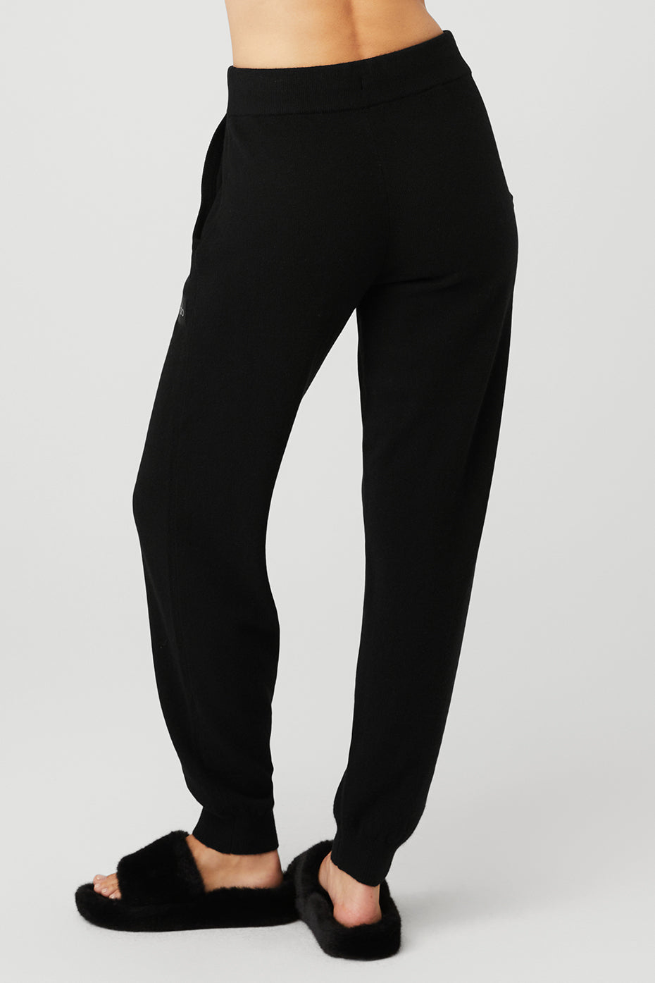 Black Women's Alo Yoga High-Waist Cashmere Jet Set Sweatpants | RIH-395602