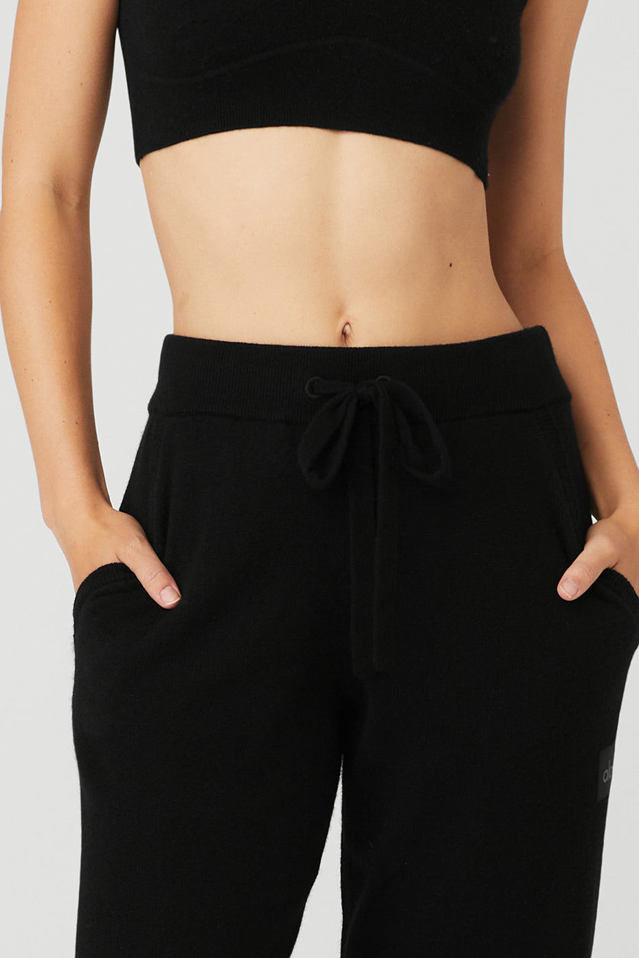 Black Women's Alo Yoga High-Waist Cashmere Jet Set Sweatpants | RIH-395602