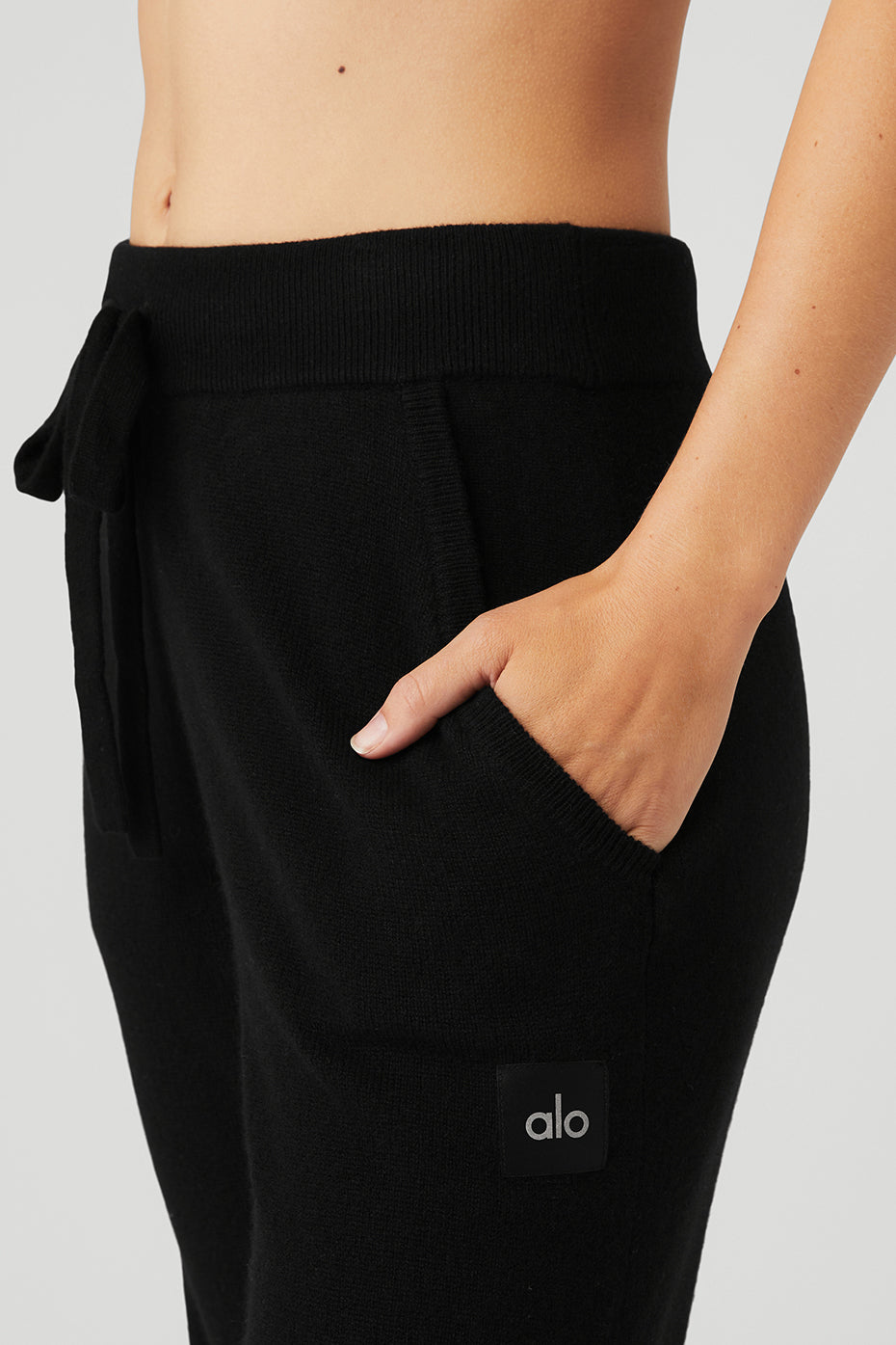 Black Women's Alo Yoga High-Waist Cashmere Jet Set Sweatpants | RIH-395602