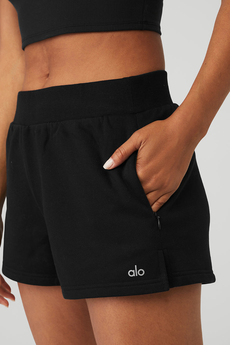 Black Women's Alo Yoga High-Waist Headliner Shorts | SNY-467120