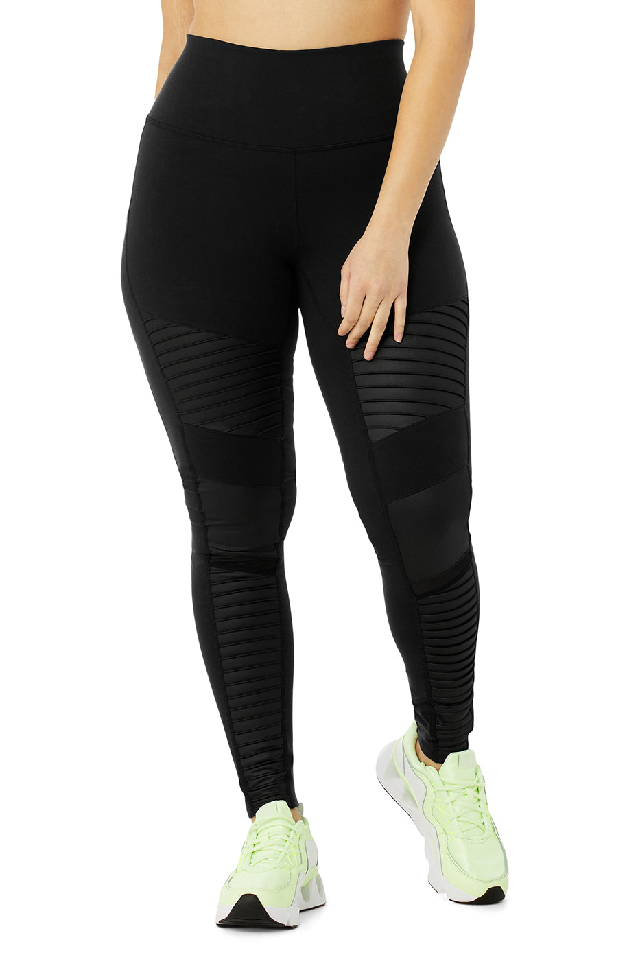 Black Women's Alo Yoga High-Waist Moto Leggings | USO-457806