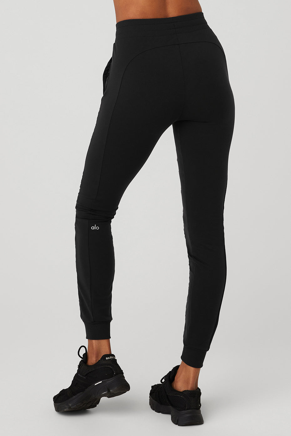 Black Women's Alo Yoga High-Waist Moto Puffer Pants | YOW-109352