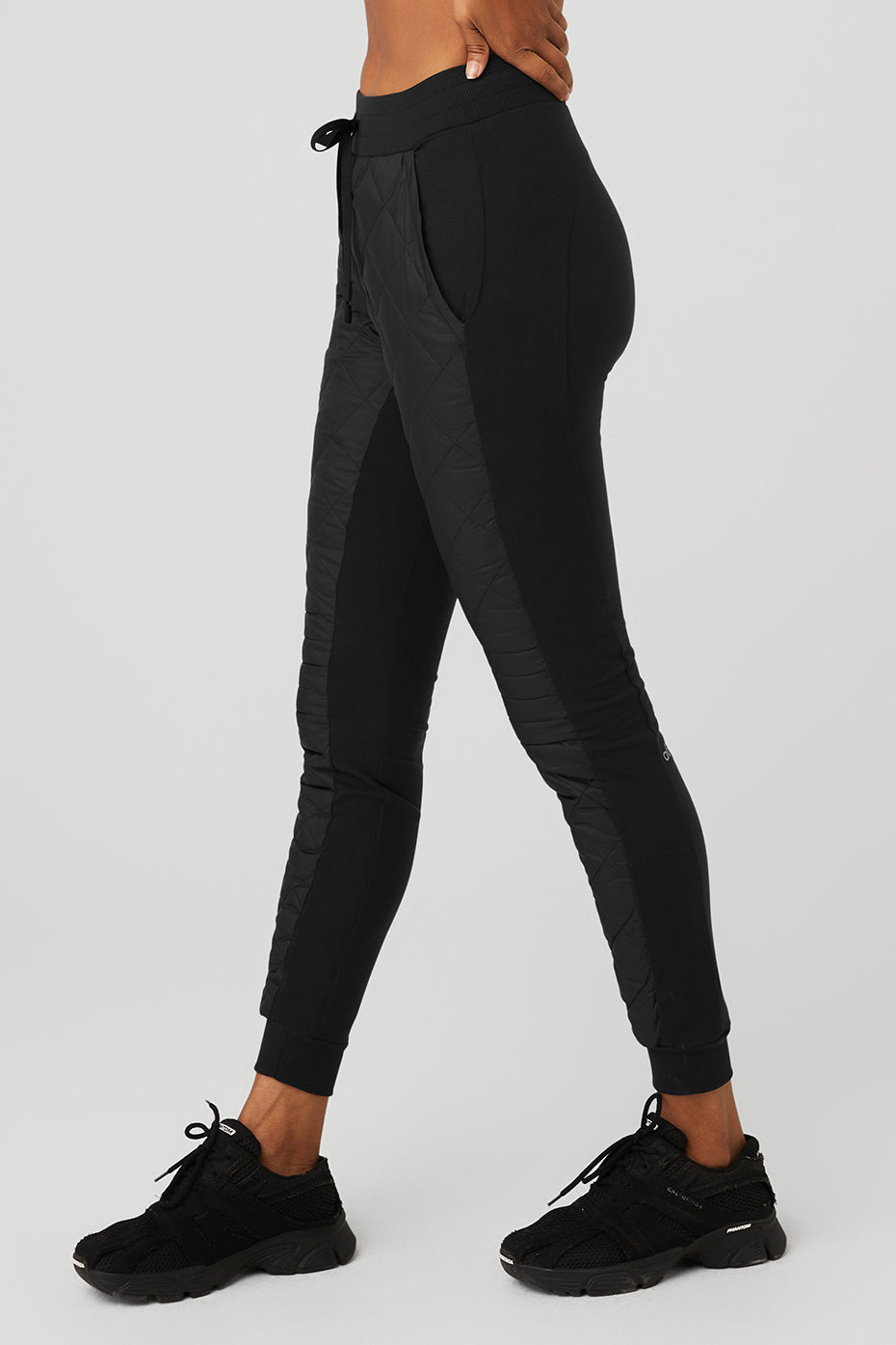 Black Women's Alo Yoga High-Waist Moto Puffer Pants | YOW-109352