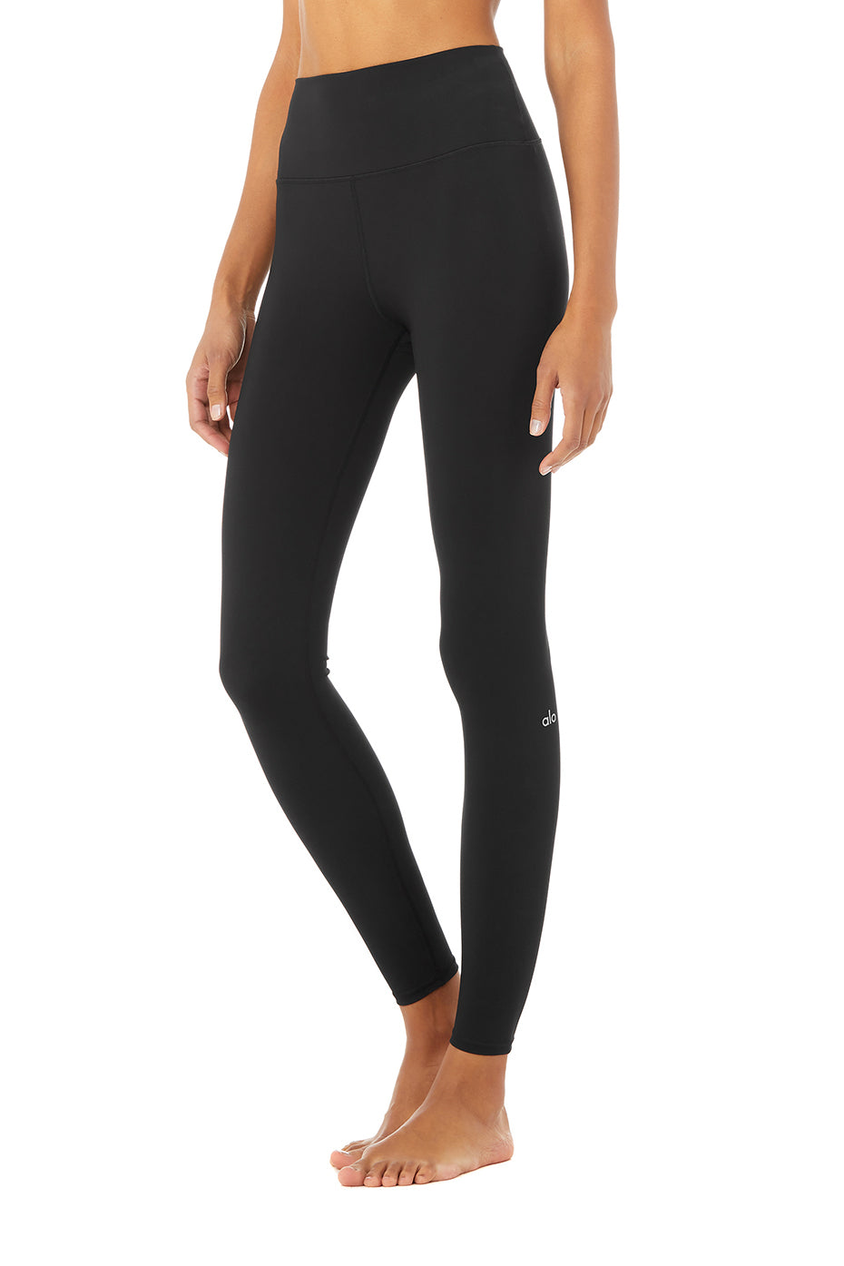 Black Women's Alo Yoga High-Waist Solid Vapor Leggings | SNA-731026