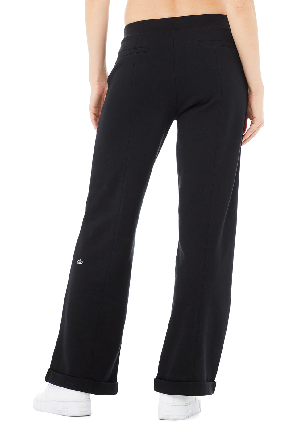 Black Women's Alo Yoga High-Waist Wide Leg Sweatpants | QVK-781326