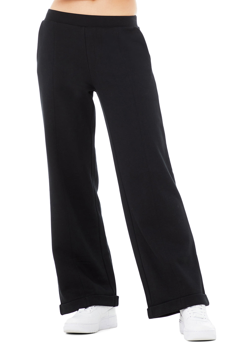 Black Women\'s Alo Yoga High-Waist Wide Leg Sweatpants | QVK-781326