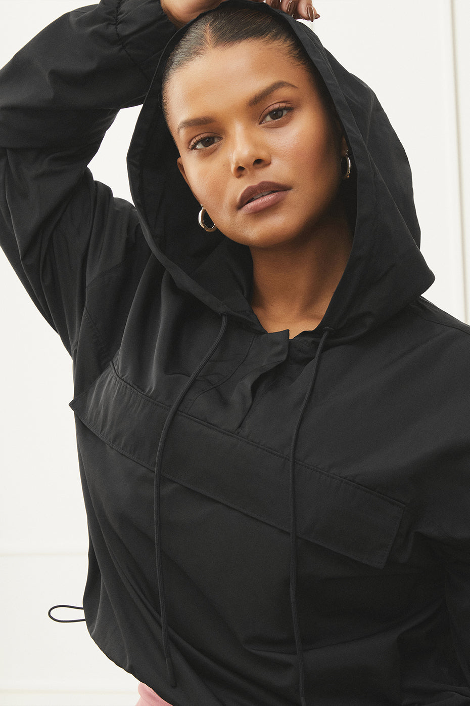 Black Women's Alo Yoga International Anorak Hoodie | FHJ-398760